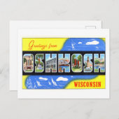 ウィスコンシン州オシュコシからのヴィンテージの挨拶 ポストカード (正面/裏面)