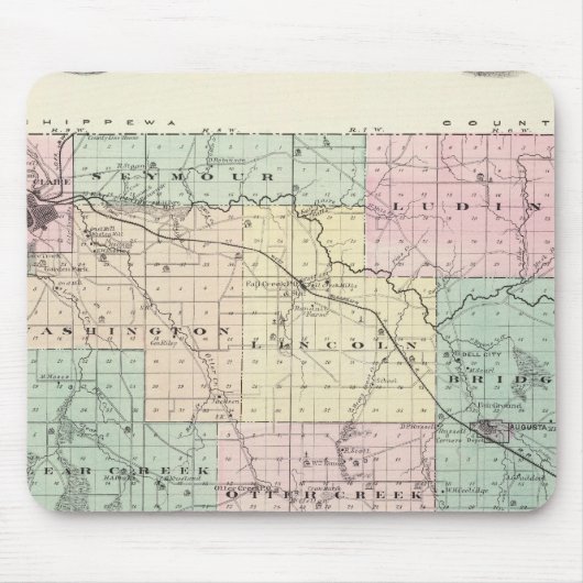 ウィスコンシン州オークレア郡州図 マウスパッド (正面)