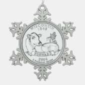 ウィスコンシン州クォーター スノーフレークピューターオーナメント (正面)