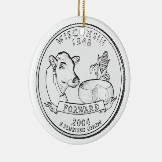 ウィスコンシン州クォーター セラミックオーナメント (右)
