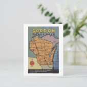 ウィスコンシン州ゴードン – 大きな文字のシーン ポストカード (スタンド正面)