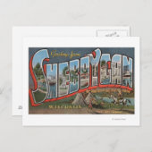 ウィスコンシン州シボイガン(インディアン番号1) ポストカード (正面/裏面)