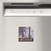 ウィスコンシン州ジュネーブ湖ヴィンテージシーン マグネット (インサイチュ (食洗機))