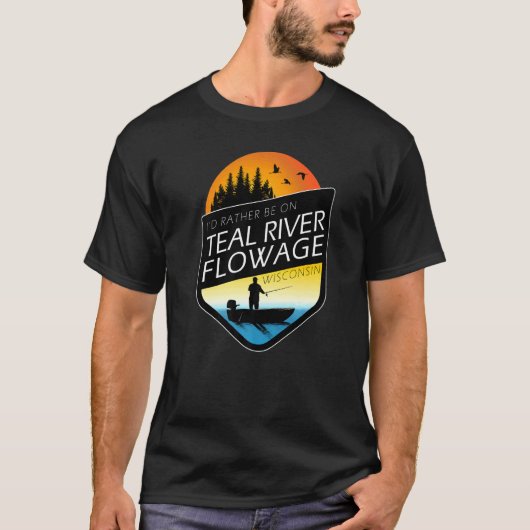 ウィスコンシン州ティールリバーフロワージュで釣りしたい Tシャツ (正面)