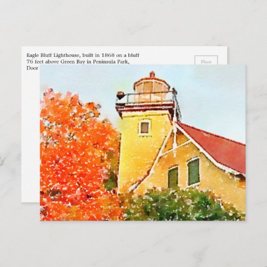 ウィスコンシン州ドア郡イーグルブラッフライトハウス ポストカード (正面/裏面)