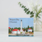 ウィスコンシン州ドア郡Sturgeon Bay Light house ポストカード (スタンド正面)