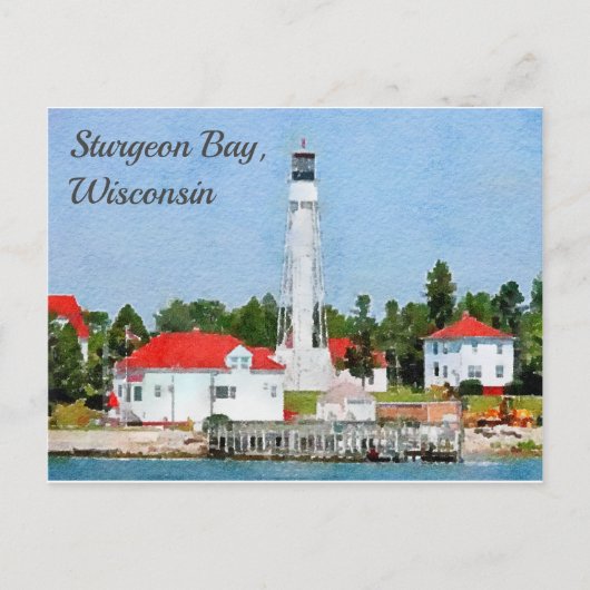 ウィスコンシン州ドア郡Sturgeon Bay Light house ポストカード (正面)