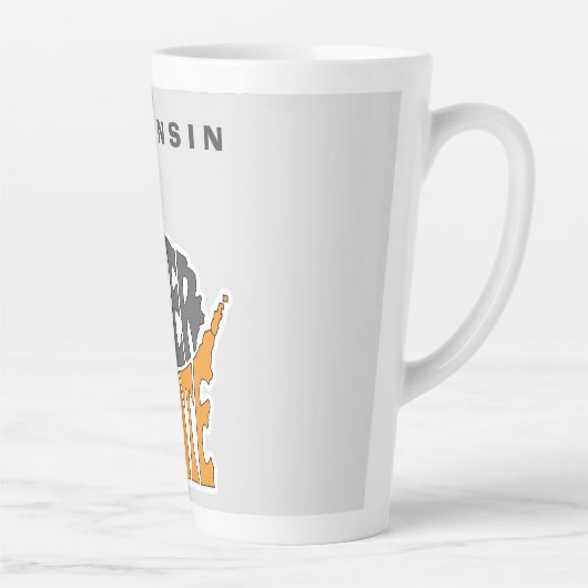 ウィスコンシン州ニックネームワードアート カフェラテマグ (右)