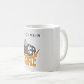 ウィスコンシン州ニックネームワードアート コーヒーマグカップ (正面右)