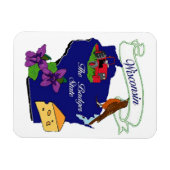 ウィスコンシン州プレミアムマグネット3x4 マグネット (横)