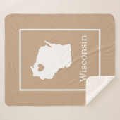 ウィスコンシン州マップ(ハートシェイプ) シェルパブランケット (正面(横))