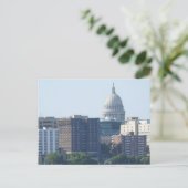 ウィスコンシン州マディソンのシティビューと首都 ポストカード (スタンド正面)
