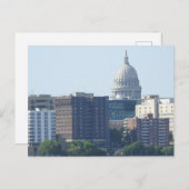 ウィスコンシン州マディソンのシティビューと首都 ポストカード (正面/裏面)
