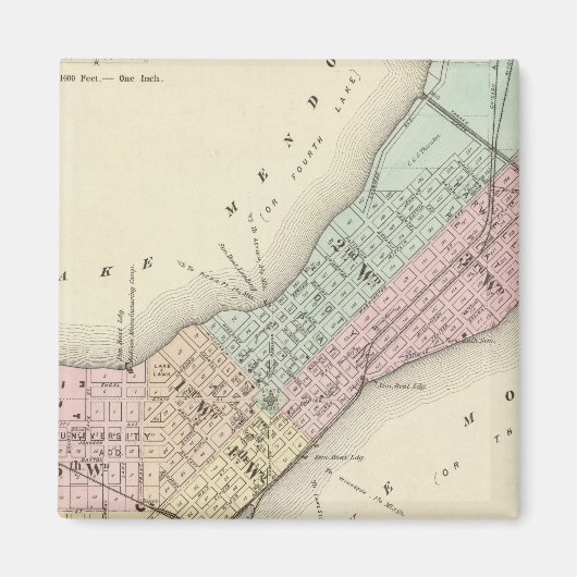 ウィスコンシン州マディソンの地図 マグネット (正面)