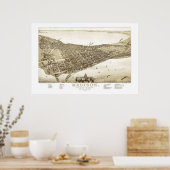 ウィスコンシン州マディソンの1885年からの地図 ポスター (キッチン)