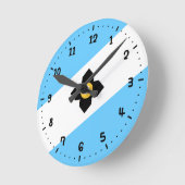 ウィスコンシン州マディソン国旗 ラウンド壁時計 (傾斜)