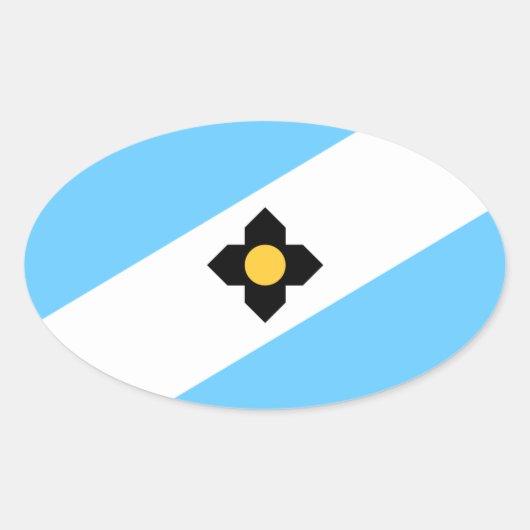 ウィスコンシン州マディソン国旗 楕円形シール (正面)