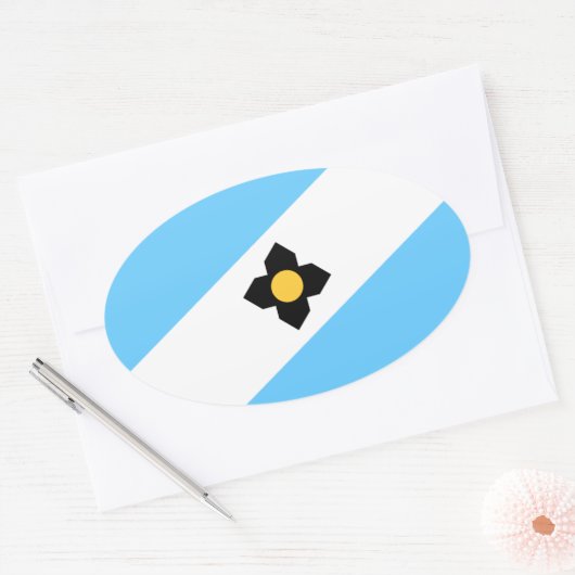 ウィスコンシン州マディソン国旗 楕円形シール (封筒)