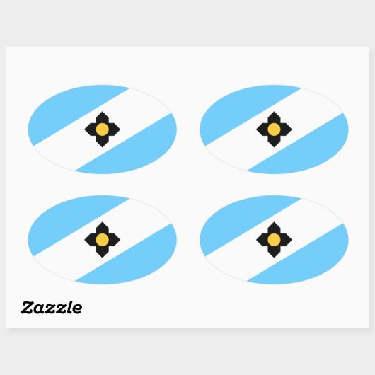 ウィスコンシン州マディソン国旗 楕円形シール (シート)