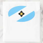 ウィスコンシン州マディソン国旗 楕円形シール (バッグ)