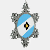 ウィスコンシン州マディソン州旗 スノーフレークピューターオーナメント (左)