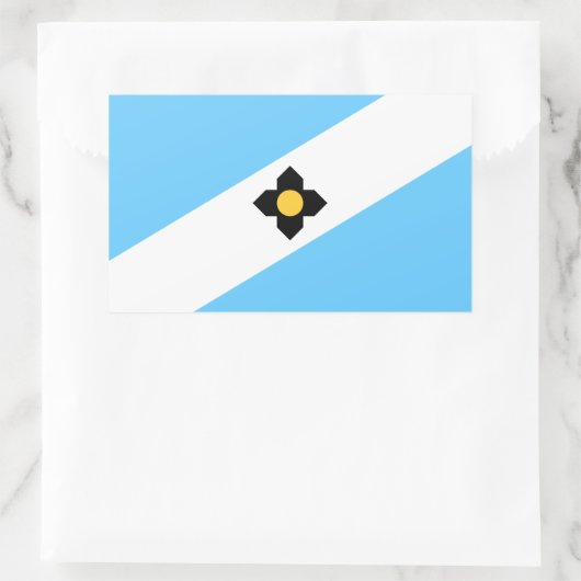 ウィスコンシン州マディソン州旗 長方形シール (バッグ)