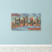 ウィスコンシン州マディソン – ラージレターシーン キャンバスプリント (インサイチュ (ウッドフロア))