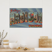 ウィスコンシン州マディソン – ラージレターシーン ポスター (キッチン)