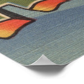 ウィスコンシン州マディソン – ラージレターシーン ポスター (角)