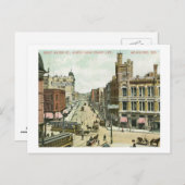 ウィスコンシン州ミルウォーキーのウェスト・ウォーター・セント1908ヴィンテージ ポストカード (正面/裏面)