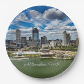 ウィスコンシン州ミルウォーキーの街並み写真 ペーパープレート (正面)