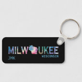 ウィスコンシン州ミルウォーキーカラフル- キーホルダー (正面)