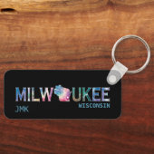 ウィスコンシン州ミルウォーキーカラフル- キーホルダー (正面)