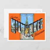 ウィスコンシン州ミルウォーキーヴィンテージ大文字葉書 ポストカード (正面/裏面)