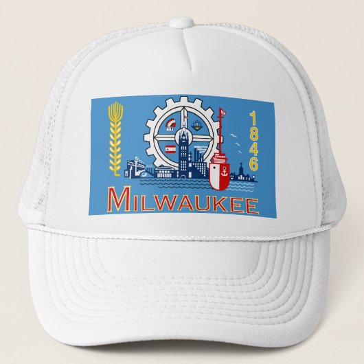 ウィスコンシン州ミルウォーキー国旗 キャップ (正面)