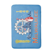 ウィスコンシン州ミルウォーキー国旗 バスマット (正面縦)