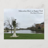 ウィスコンシン州ミルウォーキー川、ウェストベンド ポストカード (正面)