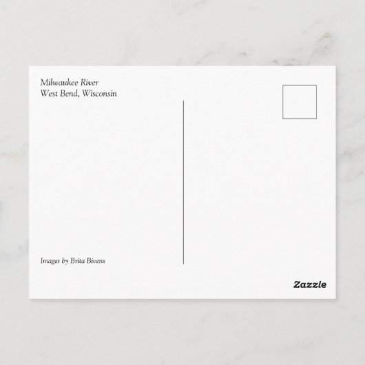 ウィスコンシン州ミルウォーキー川、ウェストベンド ポストカード (裏面)
