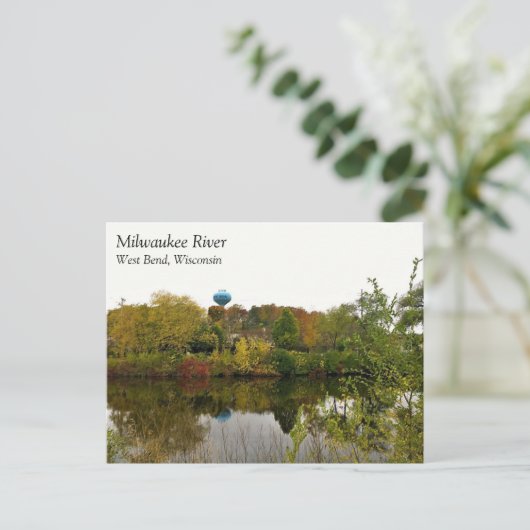 ウィスコンシン州ミルウォーキー川、ウェストベンド ポストカード (スタンド正面)