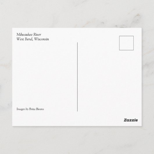 ウィスコンシン州ミルウォーキー川、ウェストベンド ポストカード (裏面)