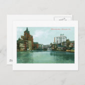 ウィスコンシン州ミルウォーキー川 ポストカード (正面/裏面)
