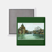 ウィスコンシン州ミルウォーキー川 マグネット (正面/裏面)