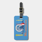 ウィスコンシン州ミルウォーキー州旗 ラゲッジタグ (正面縦)