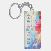 ウィスコンシン州ミルウォーキー – カラフルデザイン キーホルダー (正面左)