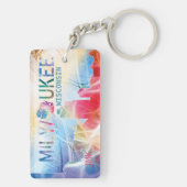 ウィスコンシン州ミルウォーキー – カラフルデザイン キーホルダー (裏面)