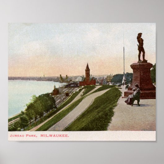 ウィスコンシン州ミルウォーキー・ジュノー・パークヴィンテージ ポスター (正面)