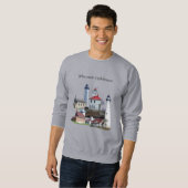 ウィスコンシン州ライトハウス 黒インクTシャツ スウェットシャツ (正面フル)