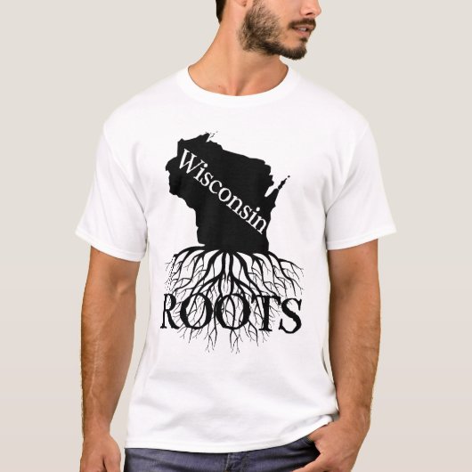 ウィスコンシン州ルーツウィスコンシンの女性または男性のシャツ Tシャツ (正面)
