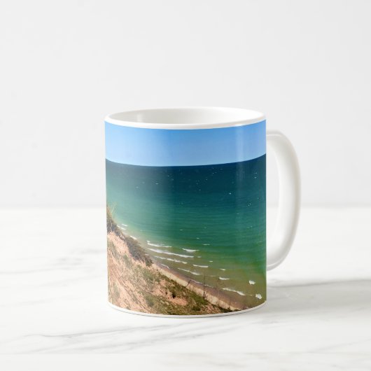 ウィスコンシン州ワシントン港ミシガン湖 コーヒーマグカップ (正面右)