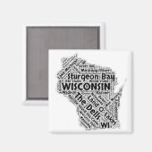 ウィスコンシン州ワードクラウド マグネット (正面/裏面)
